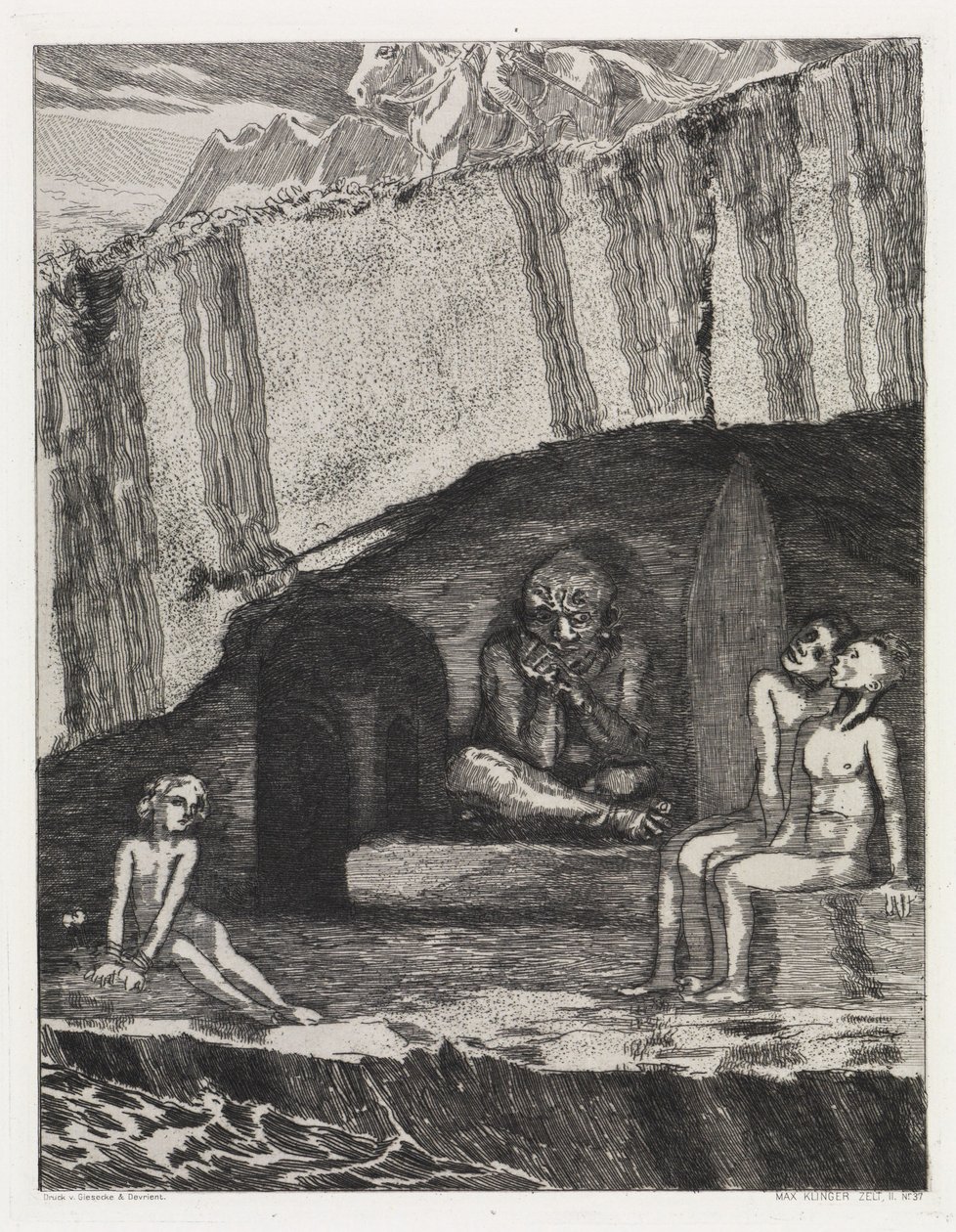 Die Höhle (Zelt, Opus XIV, 2. Teil, Nr. 37) von Max Klinger