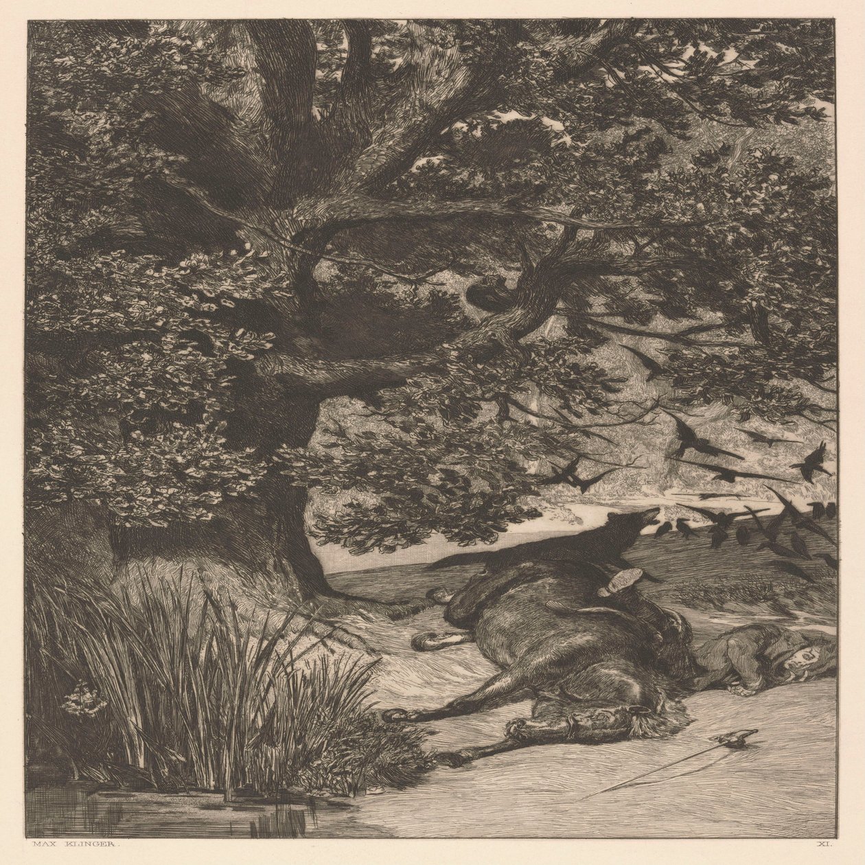 Gefallener Reiter von Max Klinger