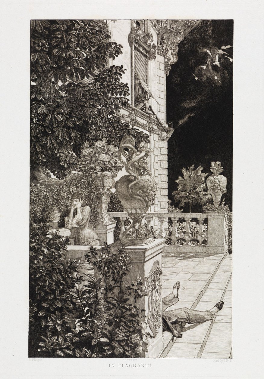 In Flagranti (Dramen, Opus IX, Blatt 1) von Max Klinger