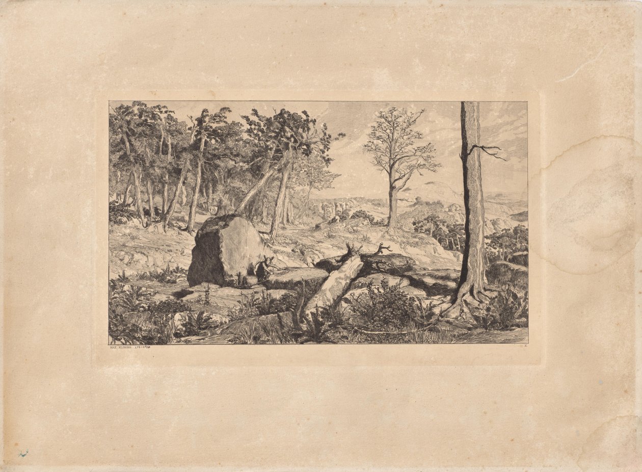 Simplicius in der Waldeinsamkeit (Platte X), aus Intermezzi. Rad. Op. IV. 12 Kompositionen von Max Klinger