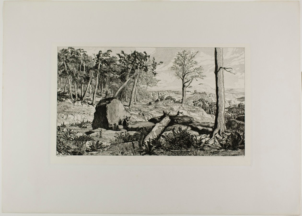 Simplicius in der Einsamkeit des Waldes, Tafel zehn aus Intermezzos von Max Klinger