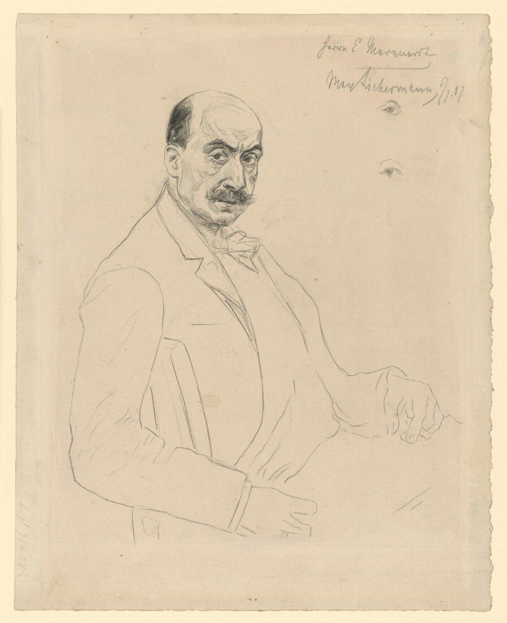 Selbstbildnis (Zwischenstudie während der Arbeit an der Radierung Schiefler 60) von Max Liebermann