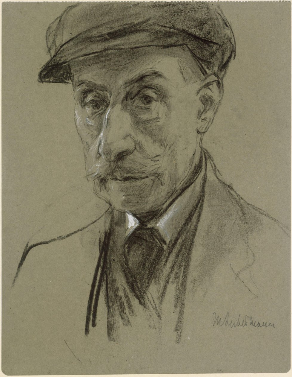Selbstbildnis mit Mütze von Max Liebermann