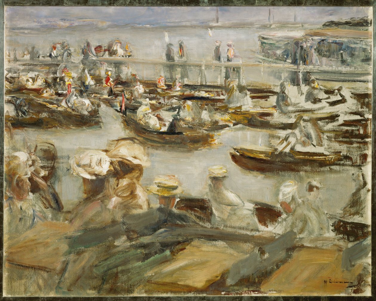 Sommerabend an der Alster, Hamburg, Deutschland von Max Liebermann