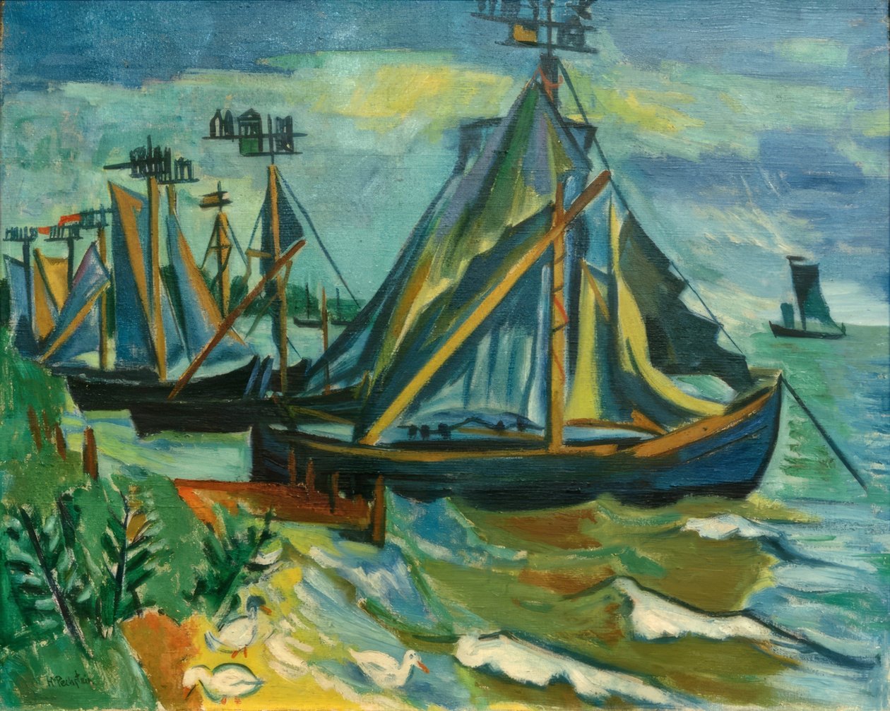 Keitelkähne in Nidden von Max Pechstein