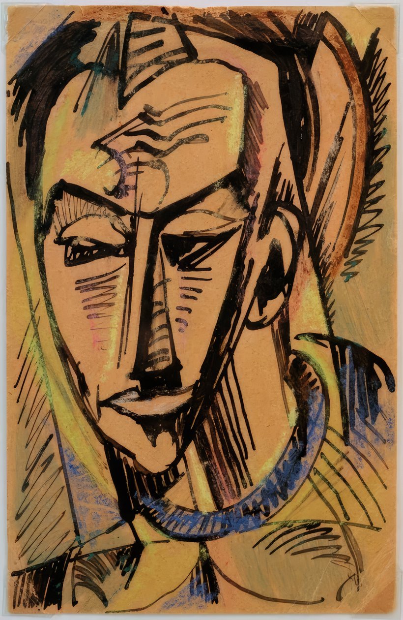 Männlicher Kopf von Max Pechstein