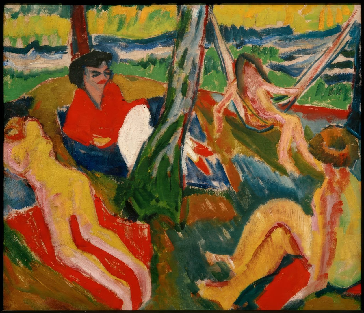 Szene im Wald von Max Pechstein