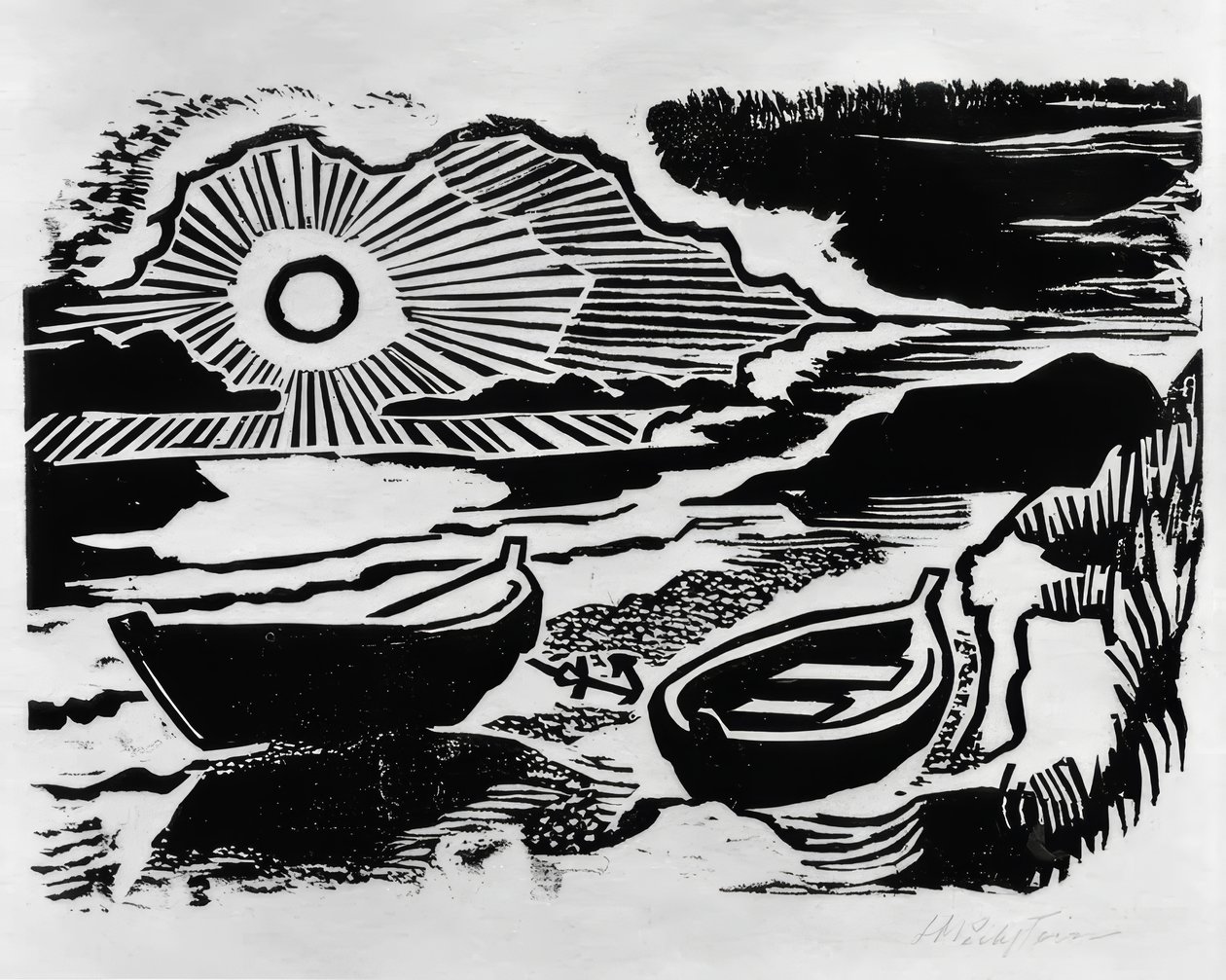 Untergehende Sonne von Max Pechstein