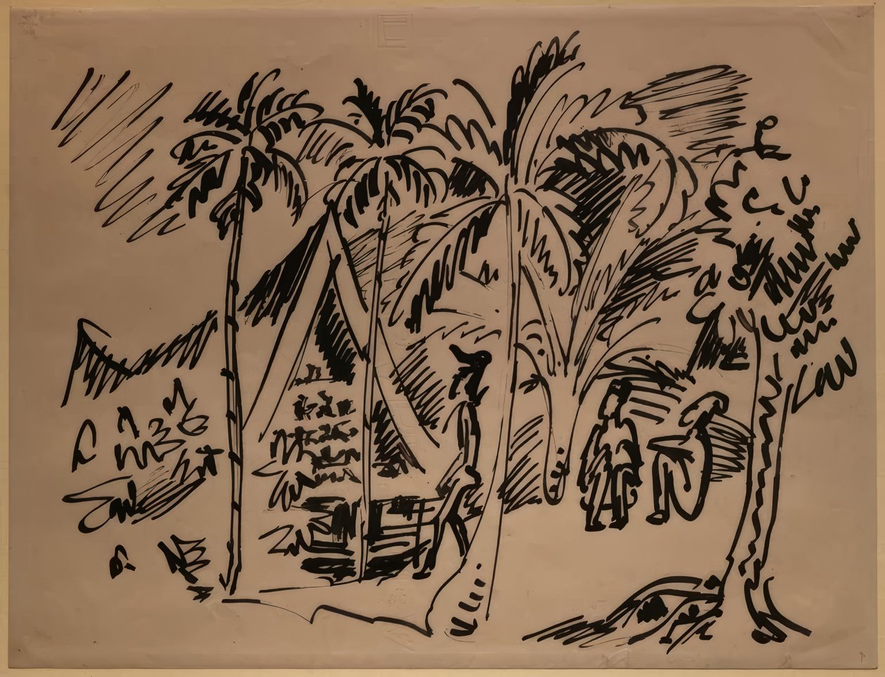 Versammlungshaus auf Palau von Max Pechstein