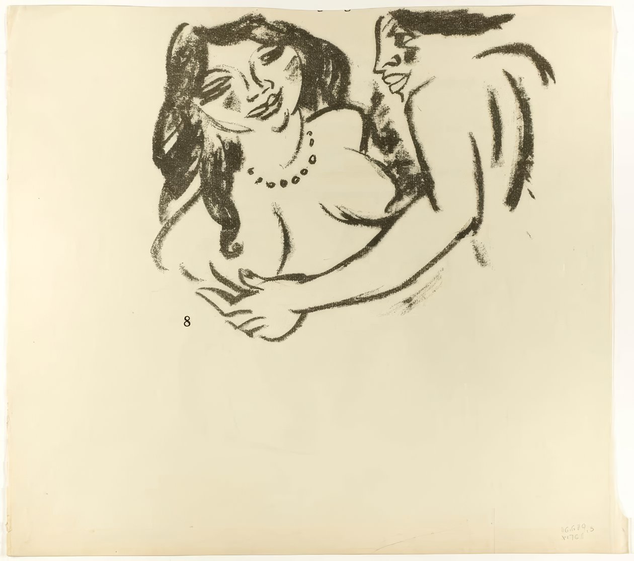 Frau und Mädchen, Seite 7 (recto); Zwei Frauen, Seite 8 (verso), aus Die Samland Ode von Max Pechstein