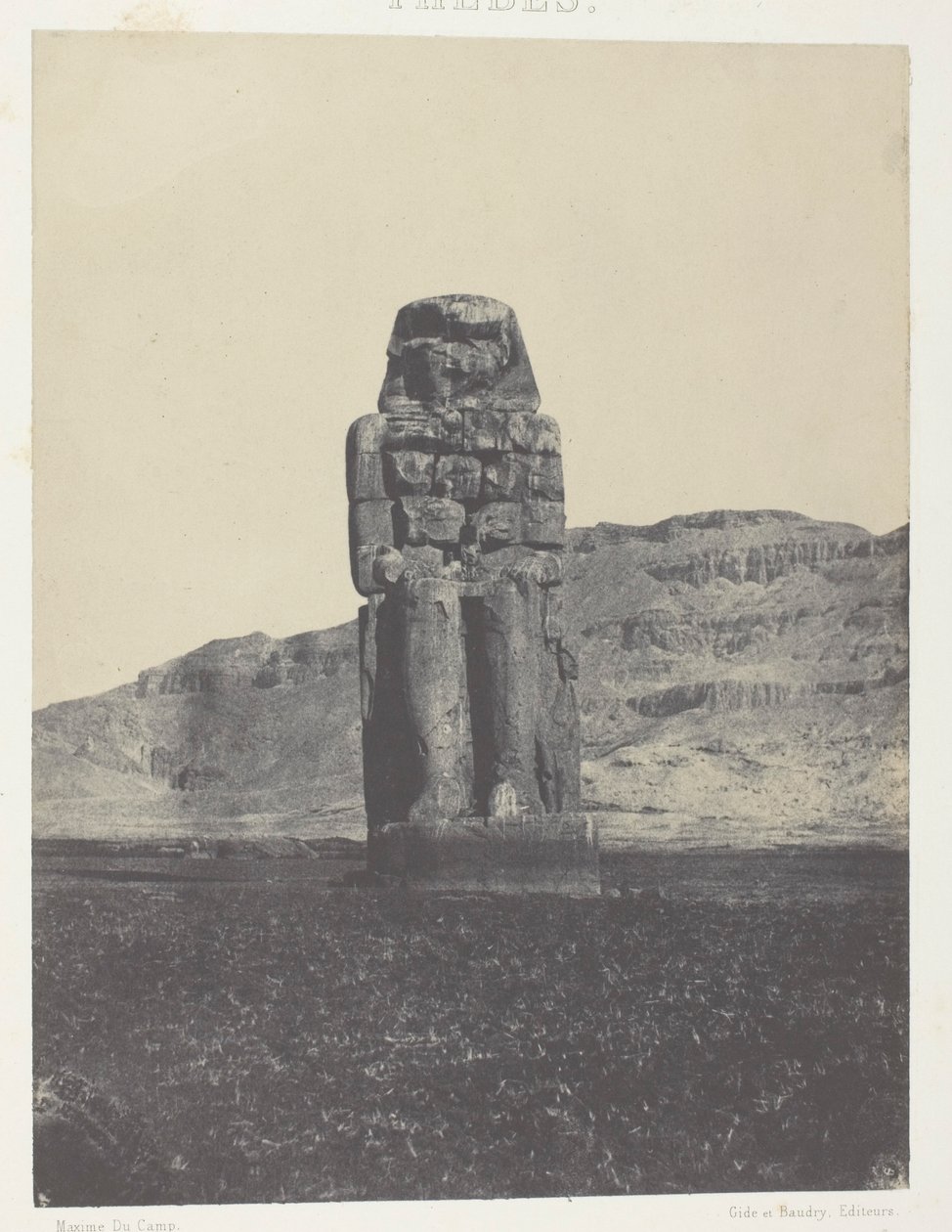 Gournah, Statue des Memnon; Theben von Maxime Du Camp