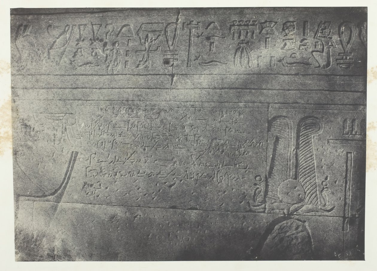 Großer Tempel der Isis in Philoe, demotische Inschrift, Nubien, 1849-51, gedruckt 1852 von Maxime Du Camp