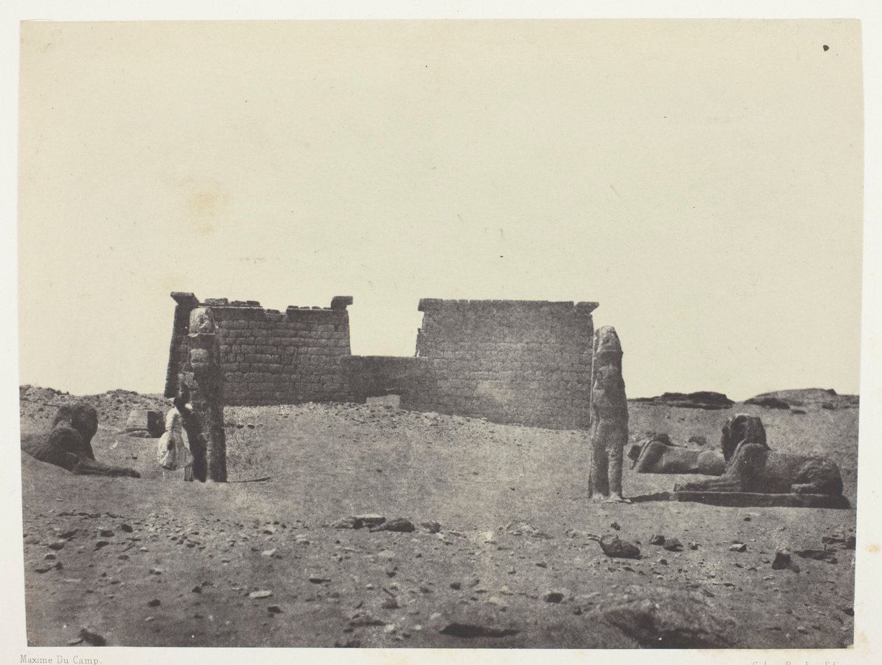 Hémi-Spéos De Séboua, Drômos; Nubien, Tafel 97 aus dem Album "Ägypten, Nubien, Palästina und Syrien" (1852) von Maxime Du Camp