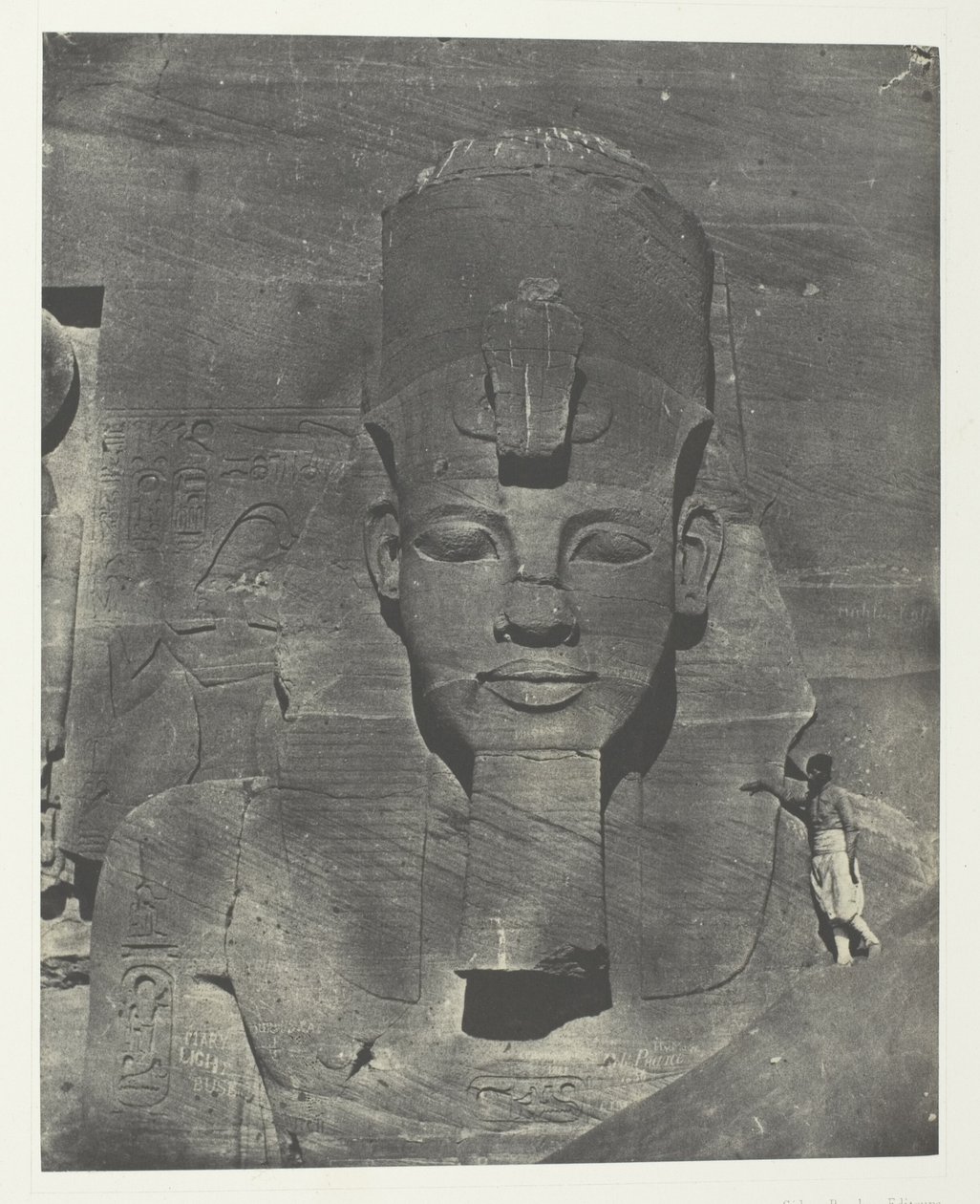 Ibsamboul, Mittlerer Koloss (Begraben) des Spéos von Phrè Nubien, Palästina und Syrien, Platte 106 aus dem Album "Ägypten, Nubien, Palästina und Syrien" (1852) von Maxime Du Camp