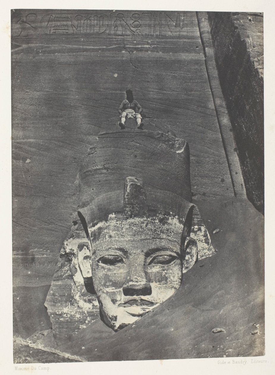 Ibsamboul, Westkoloss des Späos von Phrè; Nubien, Tafel 107 aus dem Album "Ägypten, Nubien, Palästina und Syrien" (1852) von Maxime Du Camp