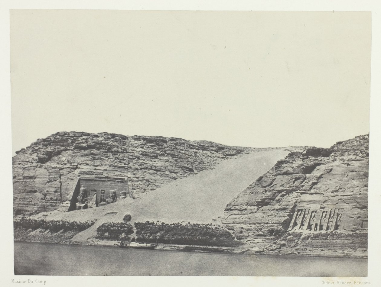 Ibsamboul, Die zwei Spéos; Nubien, Tafel 101 aus dem Album "Ägypten, Nubien, Palästina und Syrien" (1852) von Maxime Du Camp