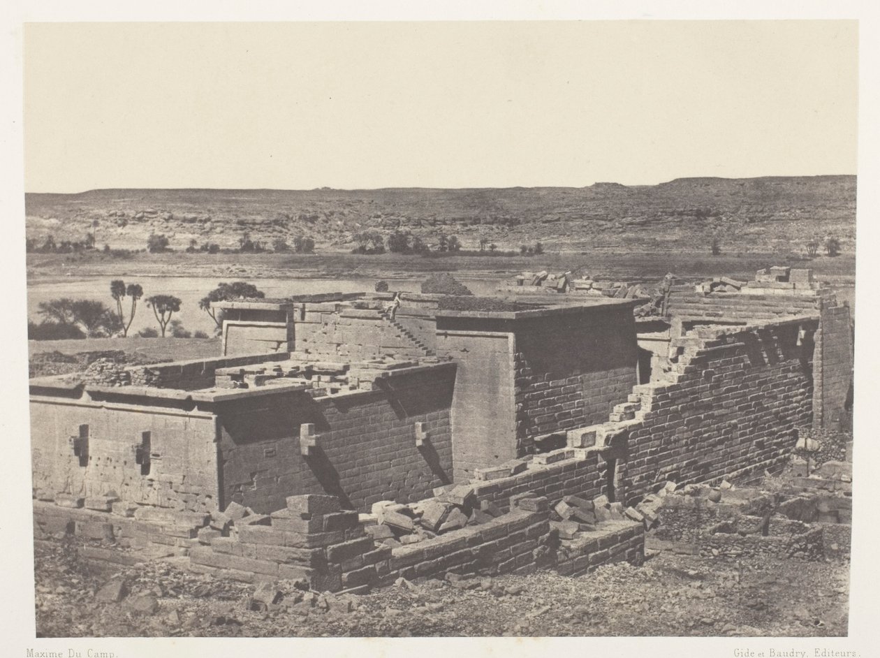 Kalabscheh, Gesamtansicht des Tempels von Kalabscheh (Talmis); Nubien von Maxime Du Camp