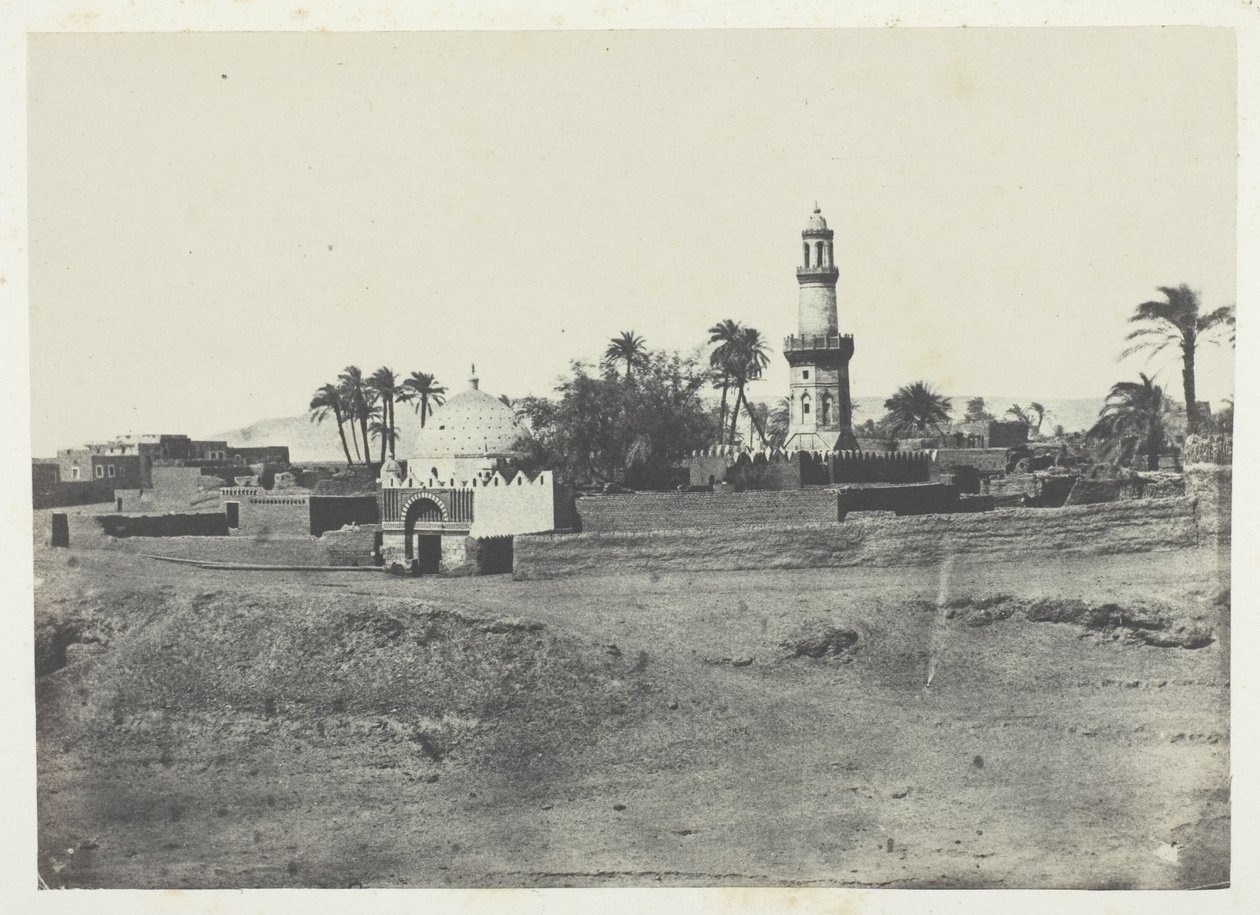 Moschee von El-Arif und Grab von Mourad-Bey, Oberägypten, Tafel 13 aus dem Album "Ägypten, Nubien, Palästina und Syrien" (1852) von Maxime Du Camp