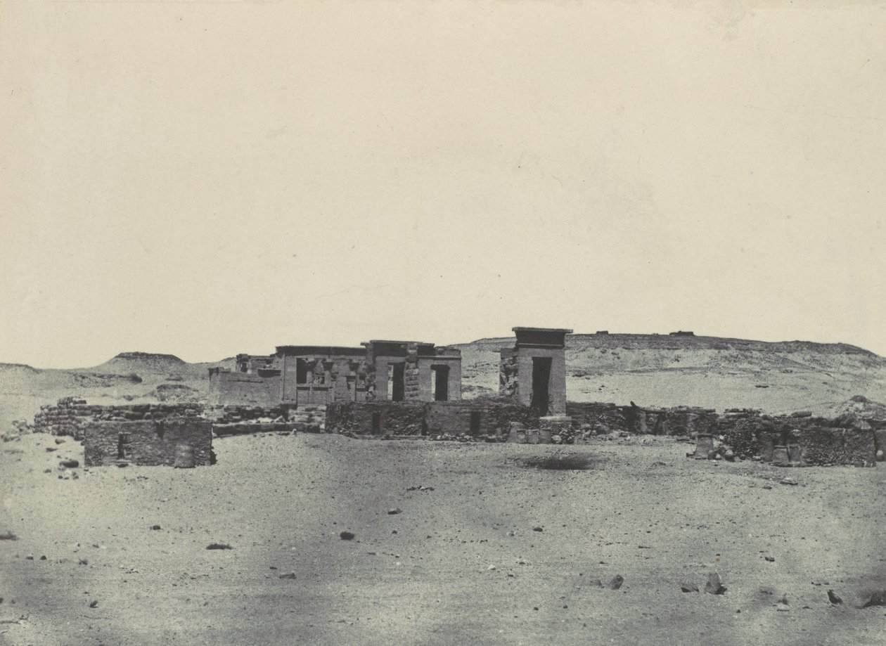 Nubien. Tempel und Dorf von Debod. Parembole der Reiseroute von Antonin, 1850 von Maxime Du Camp