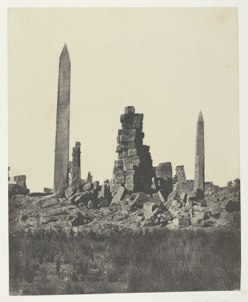 Palais de Karnak, Die Obelisken, Theben, 1849-51, gedruckt 1852 von Maxime Du Camp