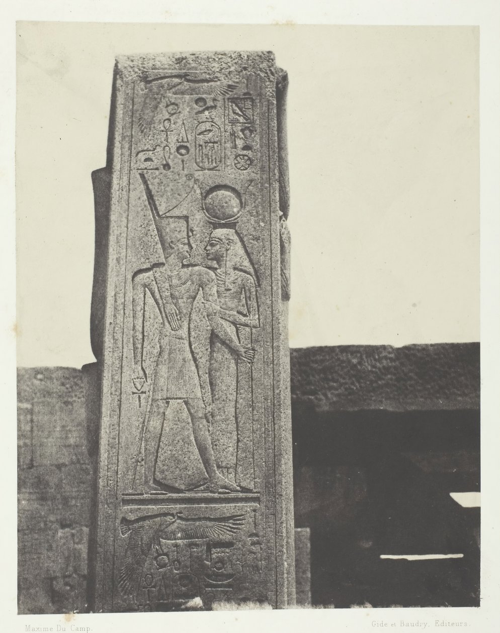 Palais de Karnak, Pilier vor dem Granitheiligtum, Theben von Maxime Du Camp
