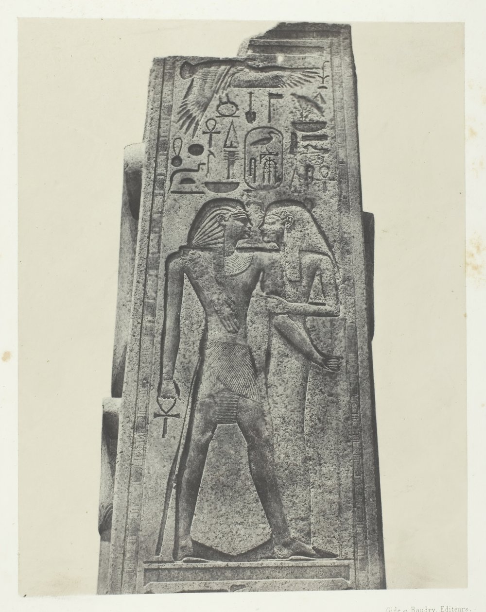 Palais de Karnak, Pilier Devant le Sanctuaire de Granit, Theben, 1849-51, gedruckt 1852 von Maxime Du Camp