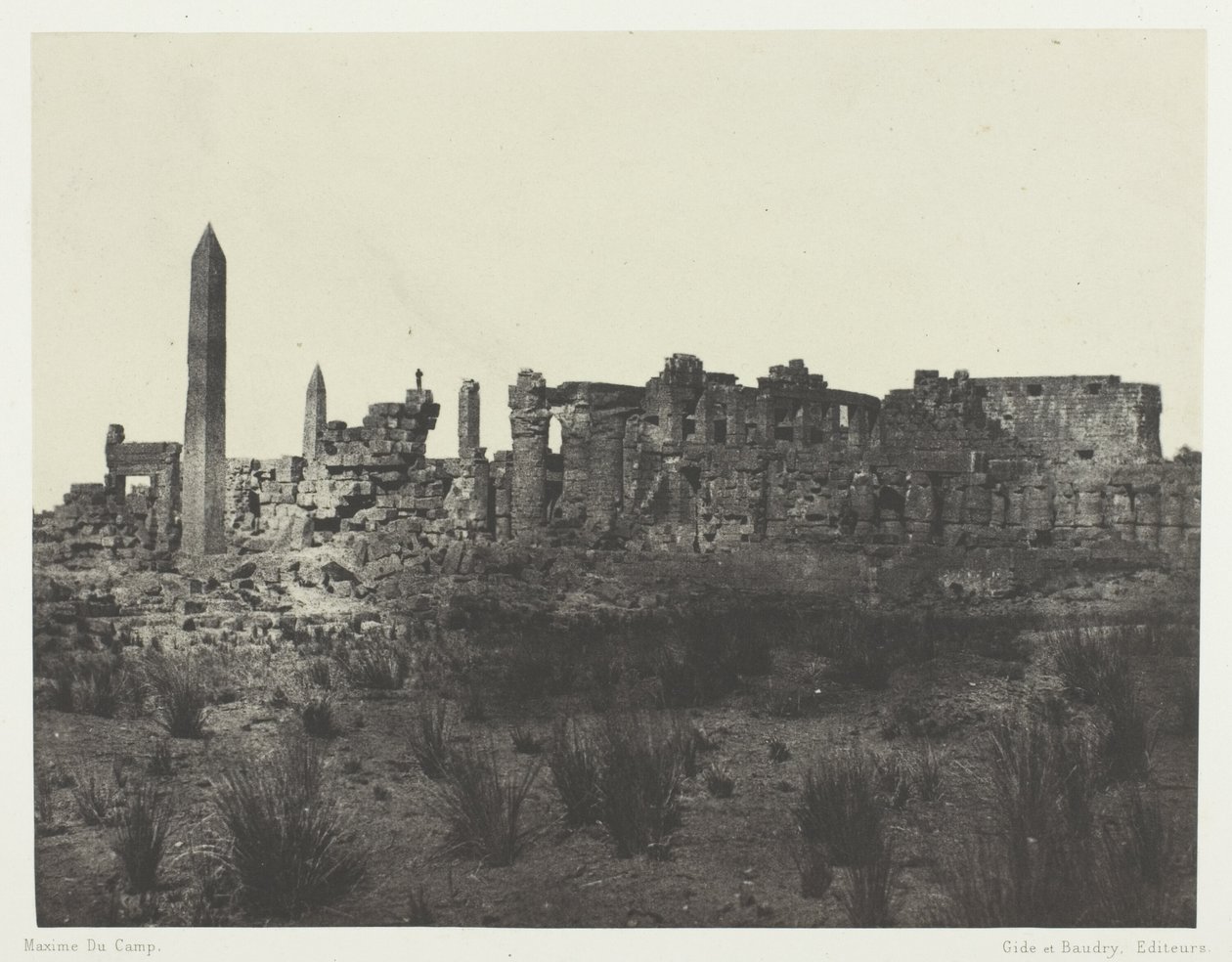Palast von Karnak, Gesamtansicht der Ruinen, von Norden aufgenommen; Theben von Maxime Du Camp