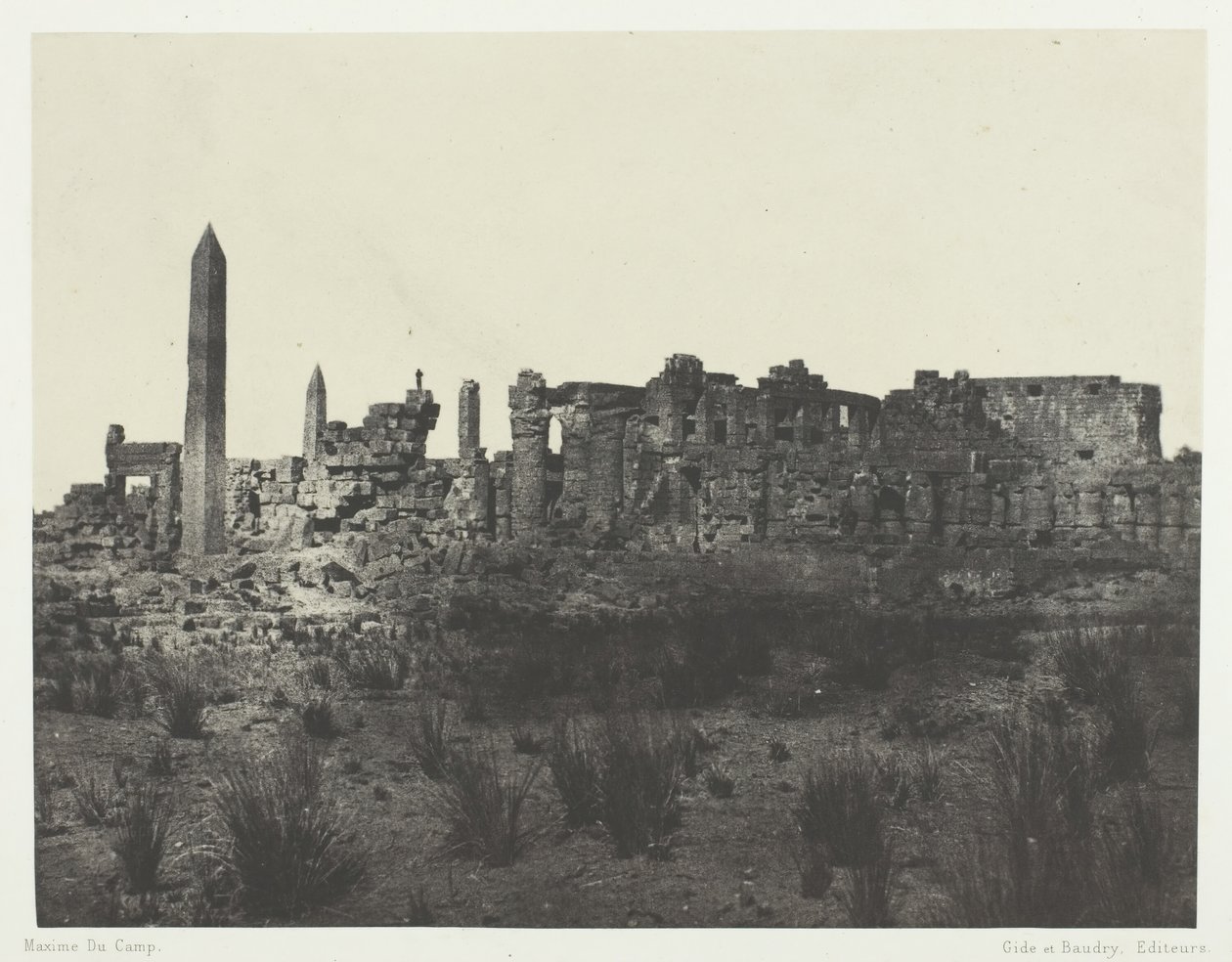 Palais de Karnak, Gesamtansicht der Ruinen, von Norden aufgenommen, Theben von Maxime Du Camp