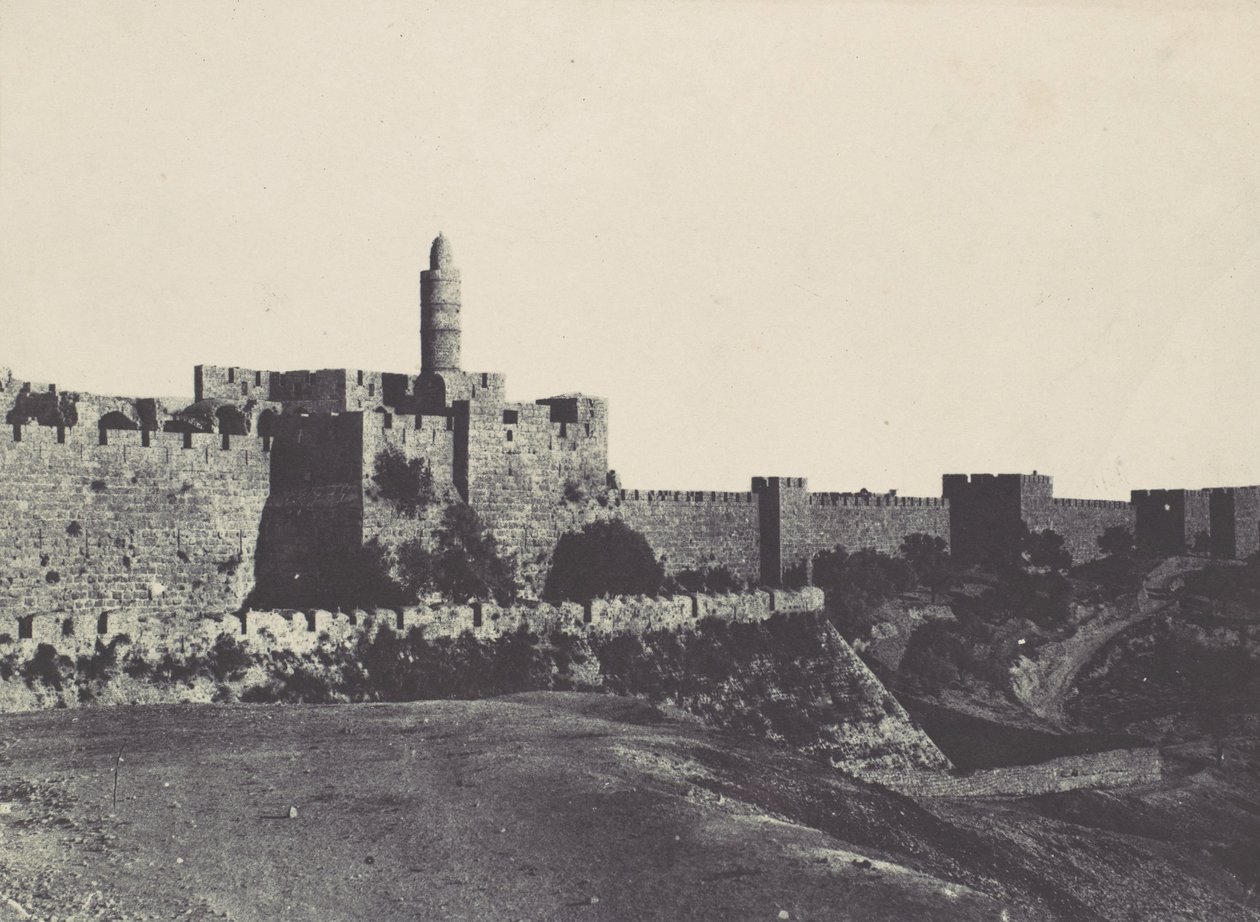 Palästina. Jerusalem. Westlicher Teil der Mauern, 1850 von Maxime Du Camp