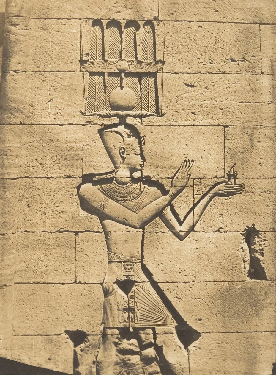 Ptolemäus-Cäsarion - Basrelief des Tempels von Kalabcheh Talmis, 8. April 1850 von Maxime Du Camp