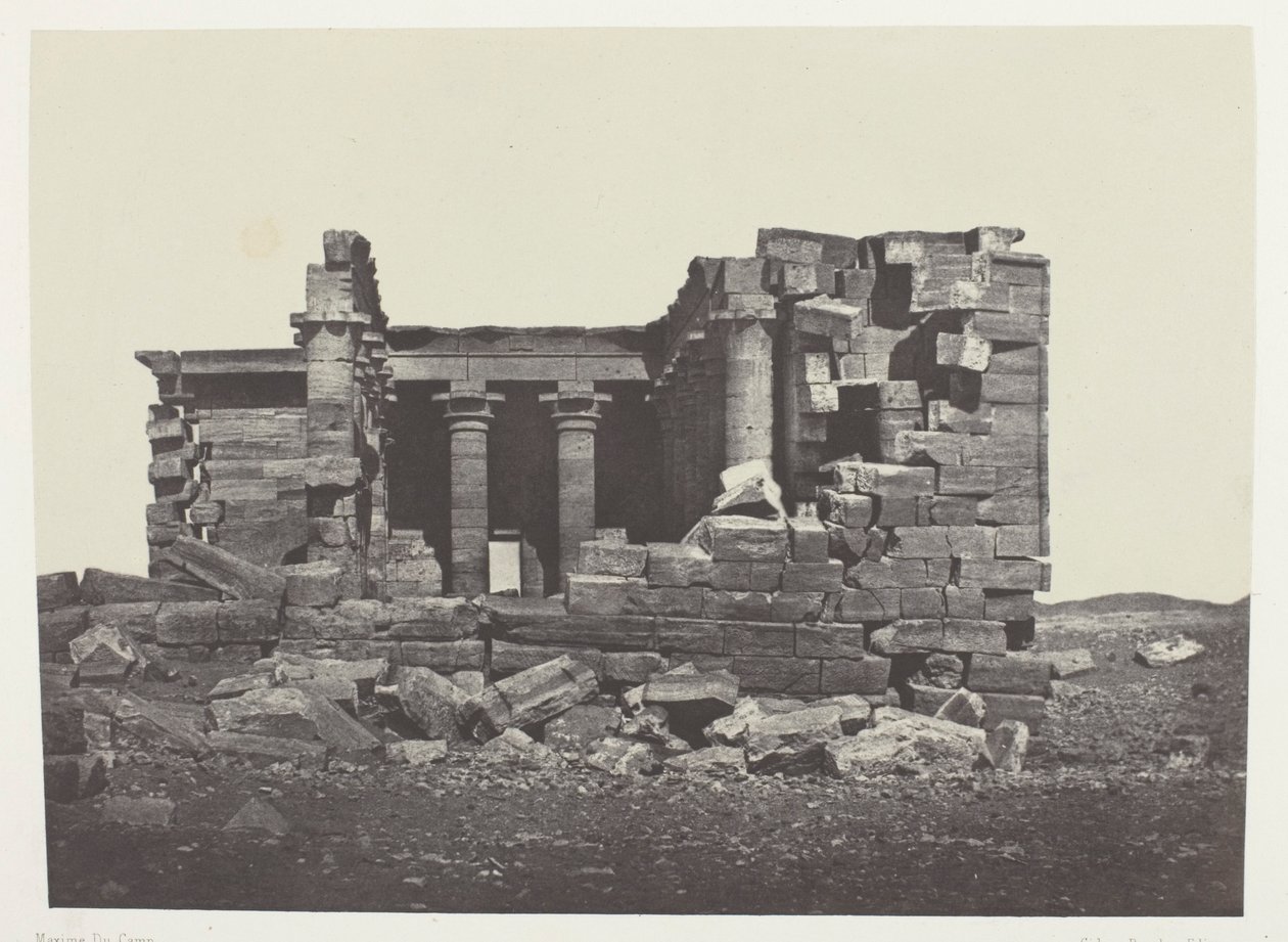 Tempel von Maharakkah (Hièra Sycaminos der Griechen); Nubien, Platte 96 aus dem Album "Ägypten, Nubien, Palästina und Syrien" (1852) von Maxime Du Camp