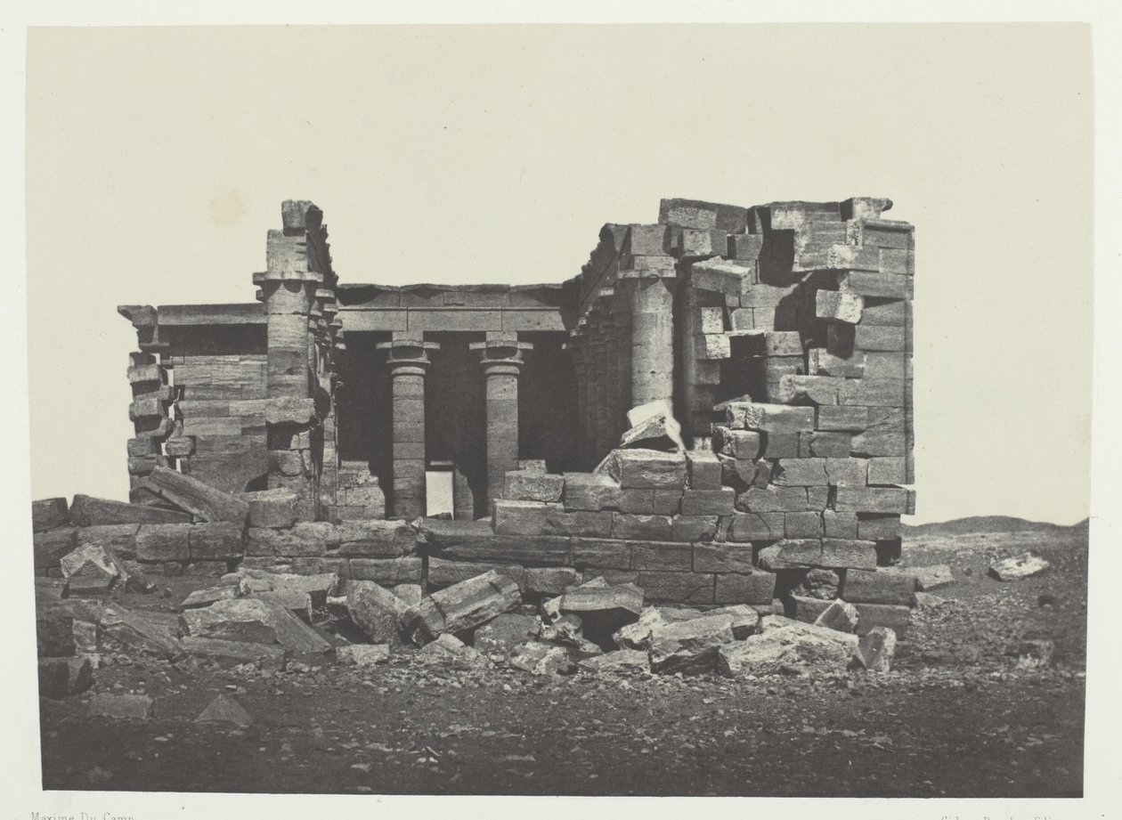 Tempel von Maharakkah (Hièra Sycaminos der Griechen); Nubien, Platte 96 aus dem Album "Ägypten, Nubien, Palästina und Syrien" (1852) von Maxime Du Camp