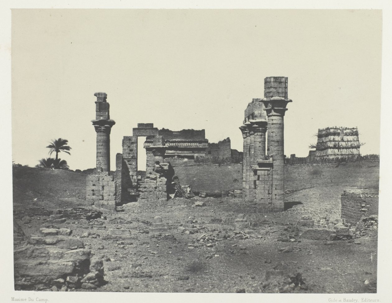 Tempel von Hermontis, Oberägypten, Tafel 63 aus dem Album "Ägypten, Nubien, Palästina und Syrien" (1852) von Maxime Du Camp