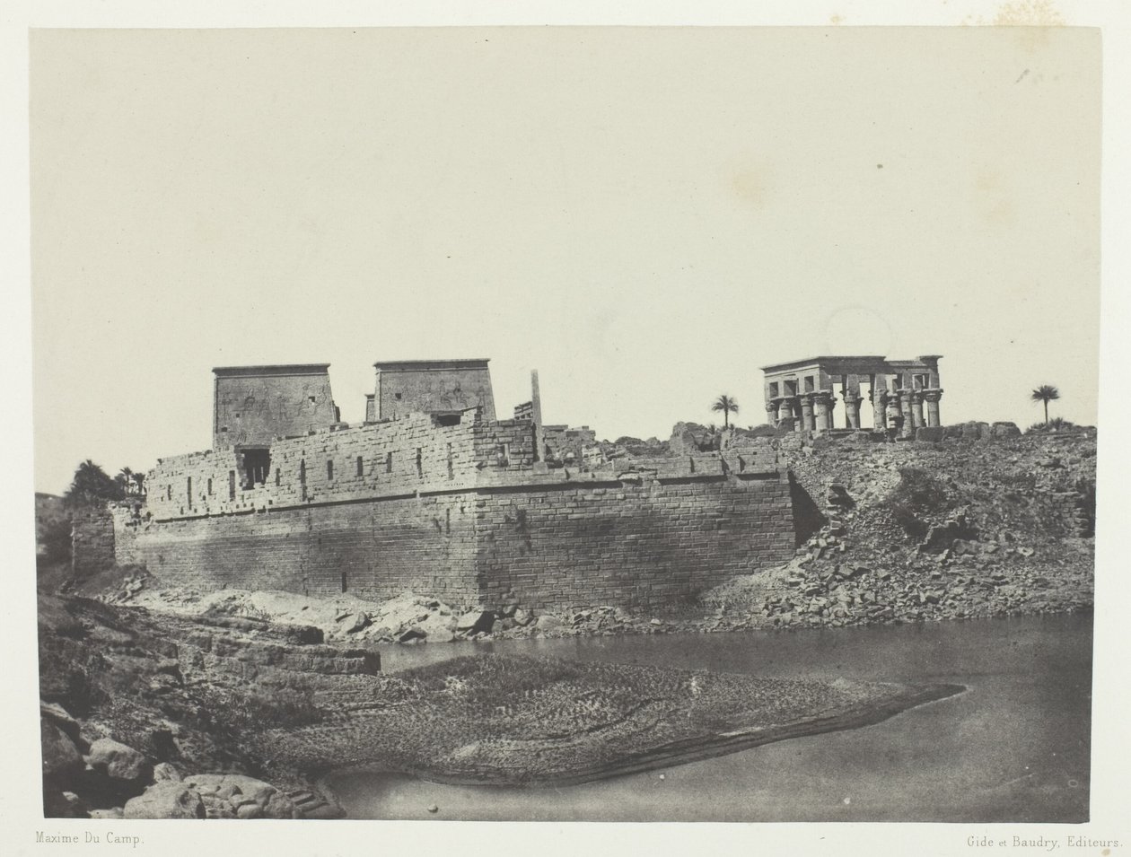 Ansicht vom Südwestwinkel, Philoe; Nubien, Platte 69 aus dem Album "Ägypten, Nubien, Palästina und Syrien" (1852) von Maxime Du Camp