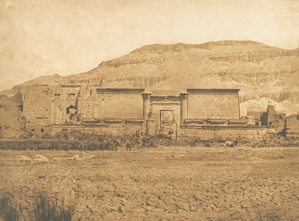Allgemeine Ansicht von Medinet-Habou, von Osten Theben, 1849-50 von Maxime Du Camp