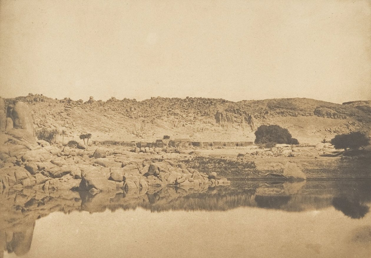 Vue prise au Nord de Philae - Dorf Kounoço, 1849-50 von Maxime Du Camp