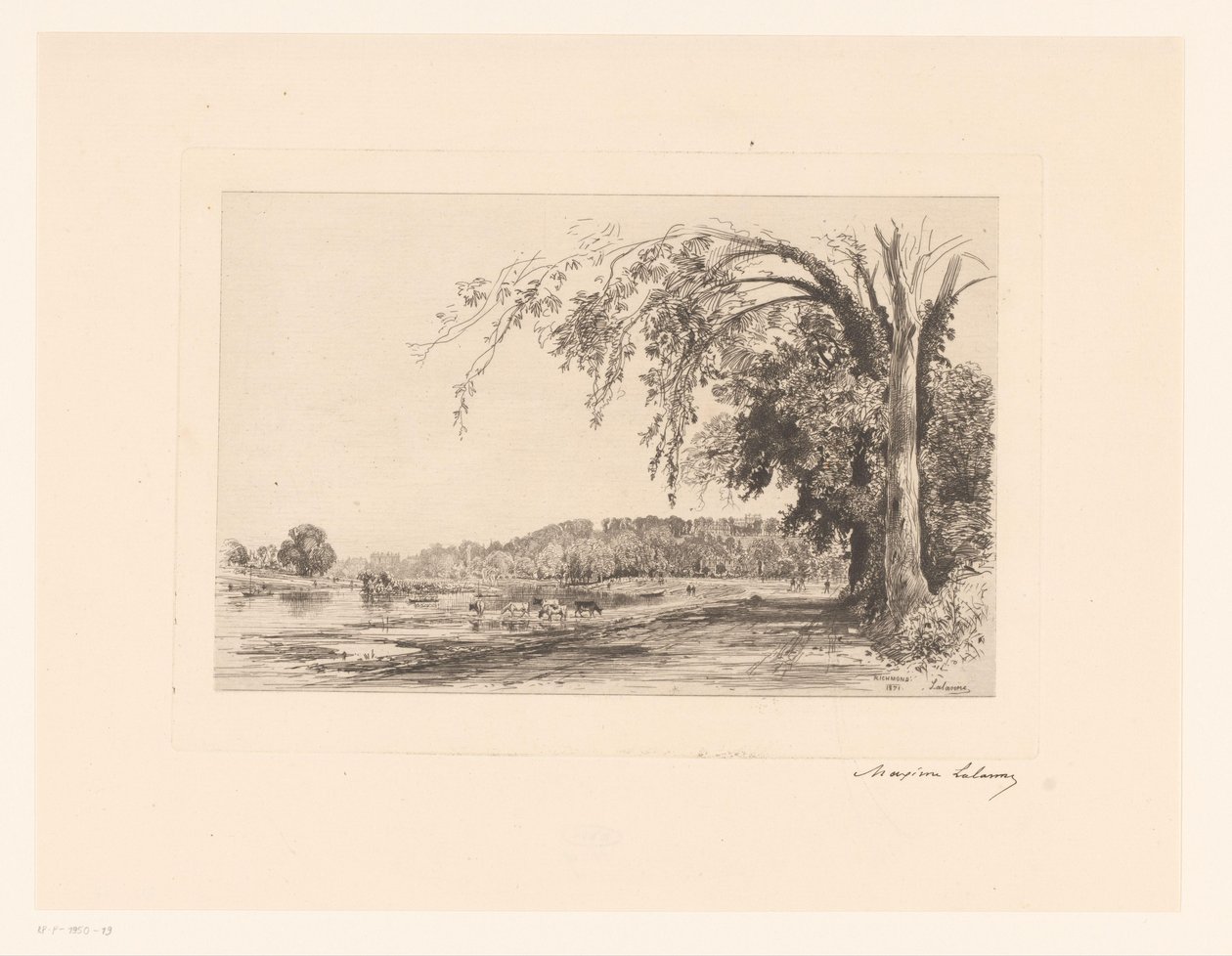 Ansicht von Richmond von Maxime François Antoine Lalanne (signed by artist)