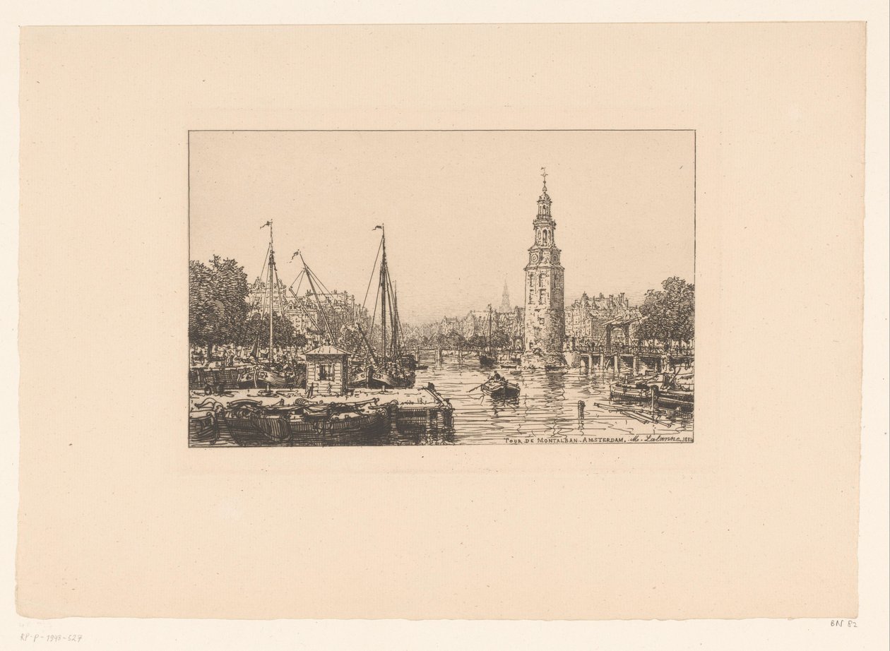 Ansicht des Montelbaansturms in Amsterdam von Maxime François Antoine Lalanne