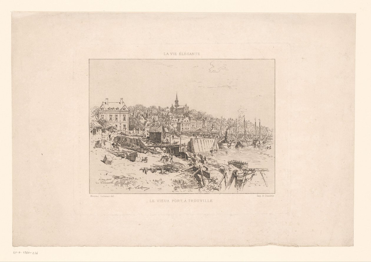 Ansicht des Hafens von Trouville (La vie élégante) von Maxime François Antoine Lalanne