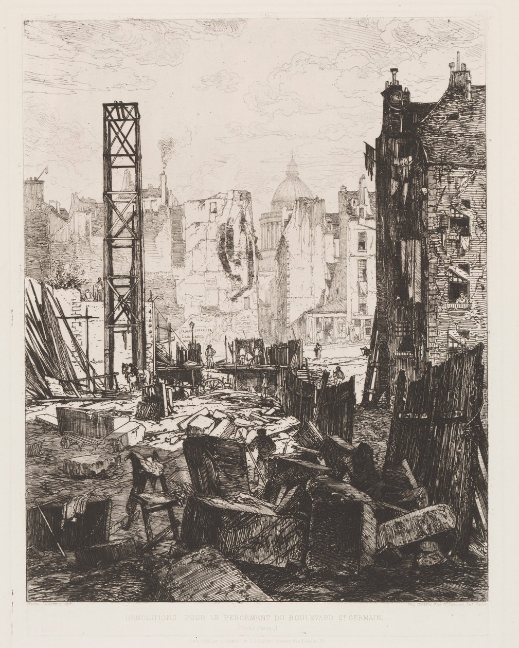 Abriss für die Eröffnung des Boulevard St. Germain, 1862 von Maxime Lalanne