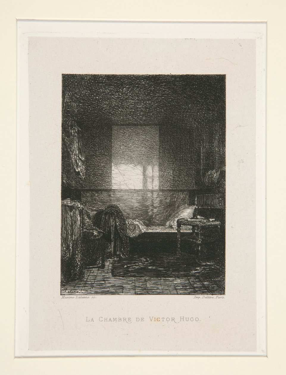 Das Schlafzimmer von Victor Hugo, pl. 11 aus der Suite Chez Victor Hugo von Maxime Lalanne