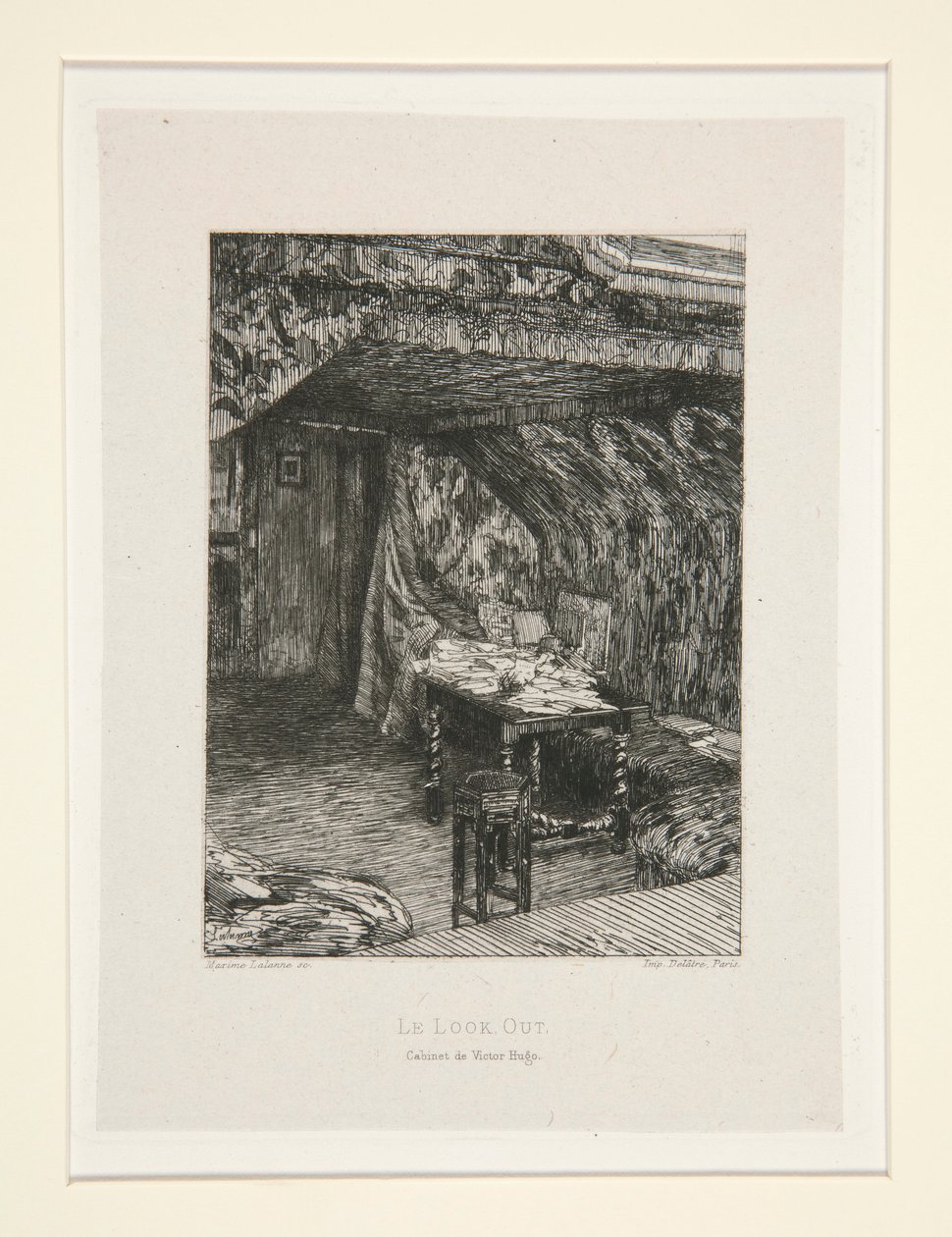 Der Ausguck, das Büro von Victor Hugo, pl. 9 aus der Suite Chez Victor Hugo von Maxime Lalanne