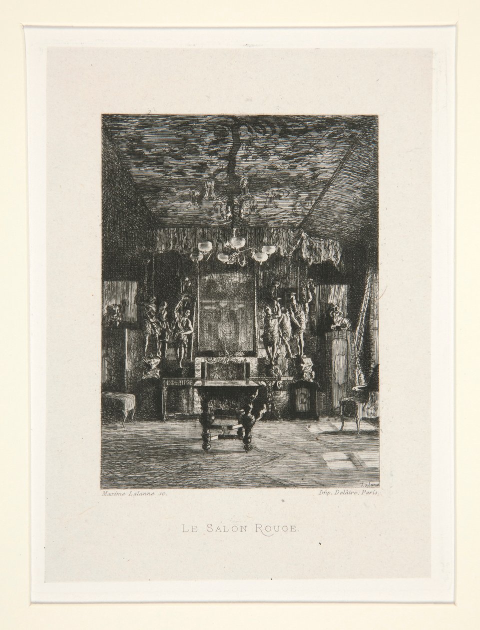 Der rote Salon, Tafel 5 aus der Suite Bei Victor Hugo von Maxime Lalanne