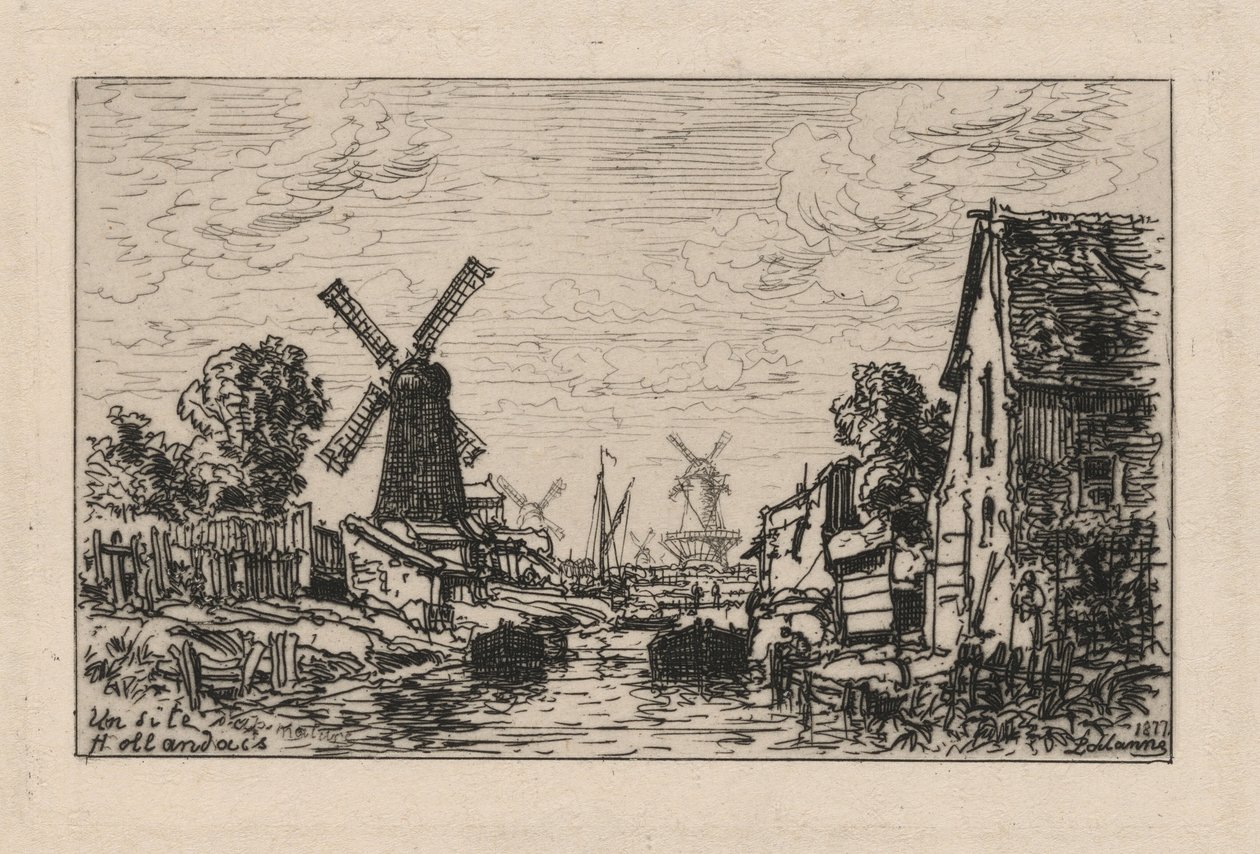 Eine holländische Landschaft (in Zaandam) von Maxime Lalanne