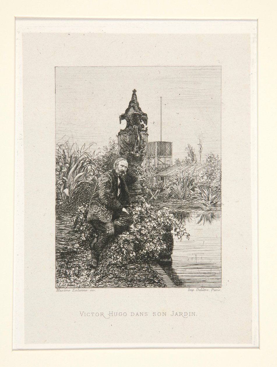Victor Hugo in seinem Garten, pl. 12 aus der Suite Bei Victor Hugo von Maxime Lalanne