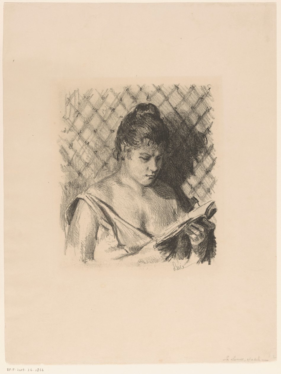 Lesende Frau mit entblößten Schultern von Maximilien Luce (signed by artist)