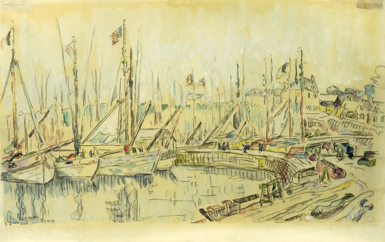 Barges on the Seine; Les Peniches sur la Seine von Maximilien Luce