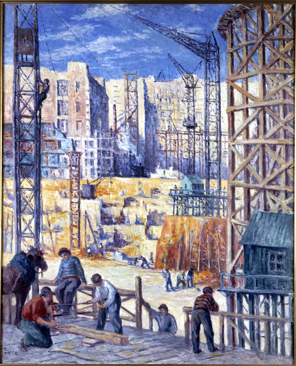 Baustelle in Paris, quai de Passy, 1907 von Maximilien Luce