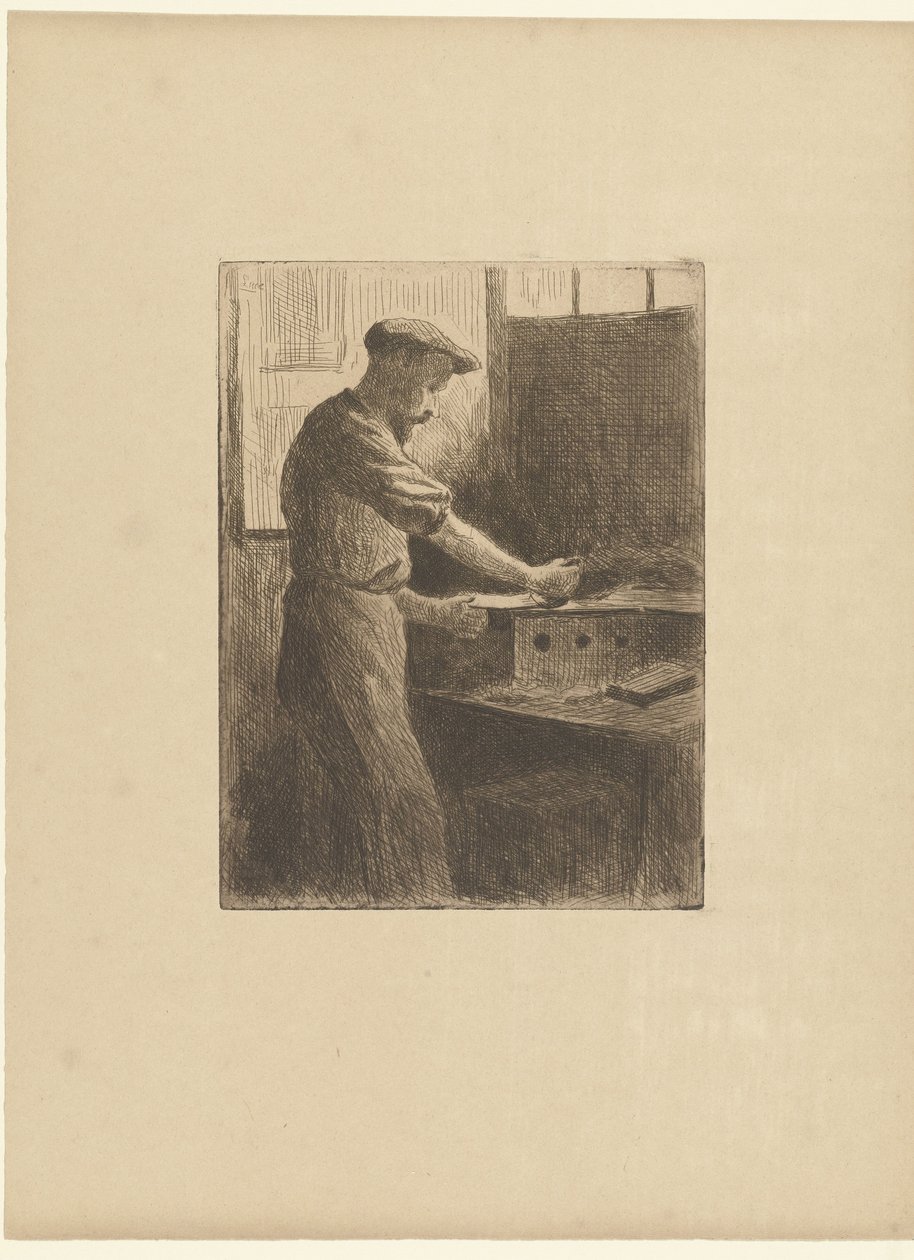 Drucker bei der Arbeit im Atelier von Maximilien Luce
