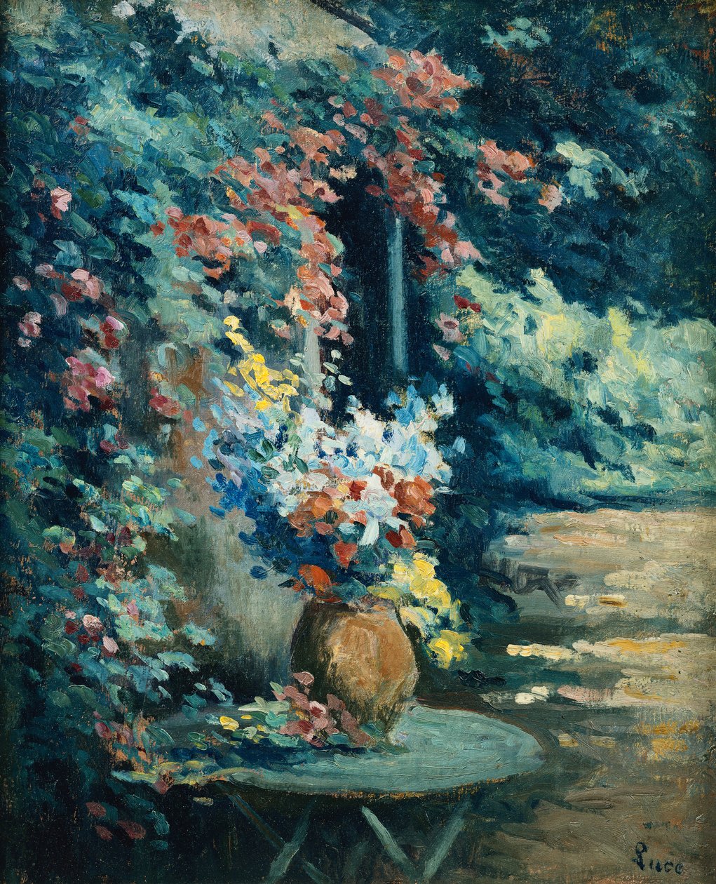 Blumen in einer Landschaft von Maximilien Luce
